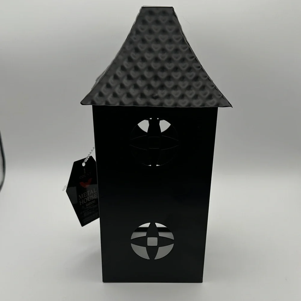 Metal Haunted House Tea Light Decor